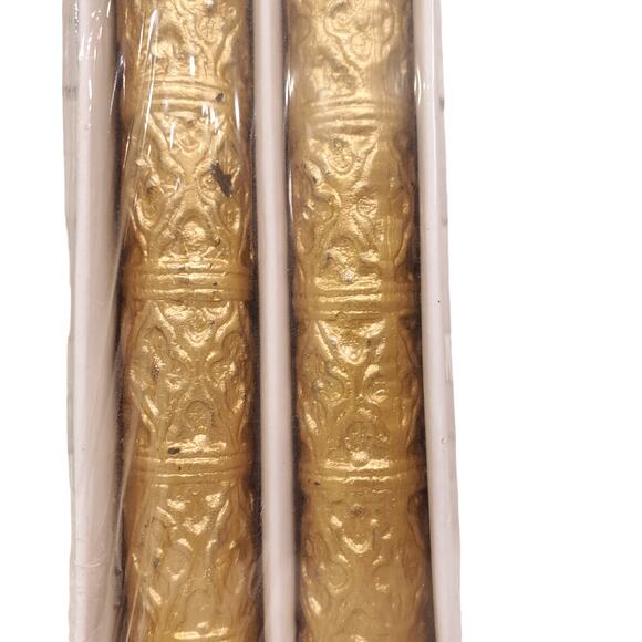 Vintage Gold Candles Metallic 12 Inch Candles Christmas Candles Table Decor - Picture 7 of 14